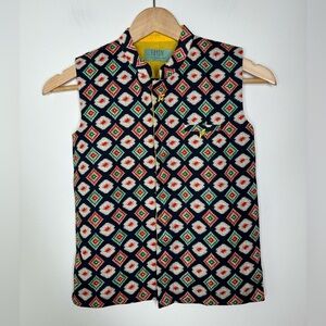 Fayon Kids Printed Waistcoat with Bee‎ Accents